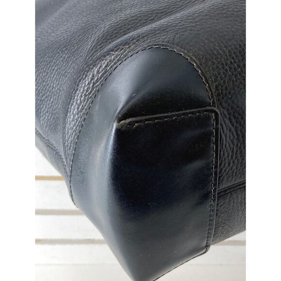 MICHAEL KORS, BLACK PEBBLED LEATHER LARGE TOTE SHOULDER BAG - Picture 8 of 12